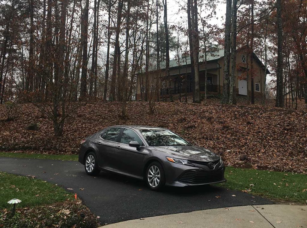 2019 Toyota Camry in the trees